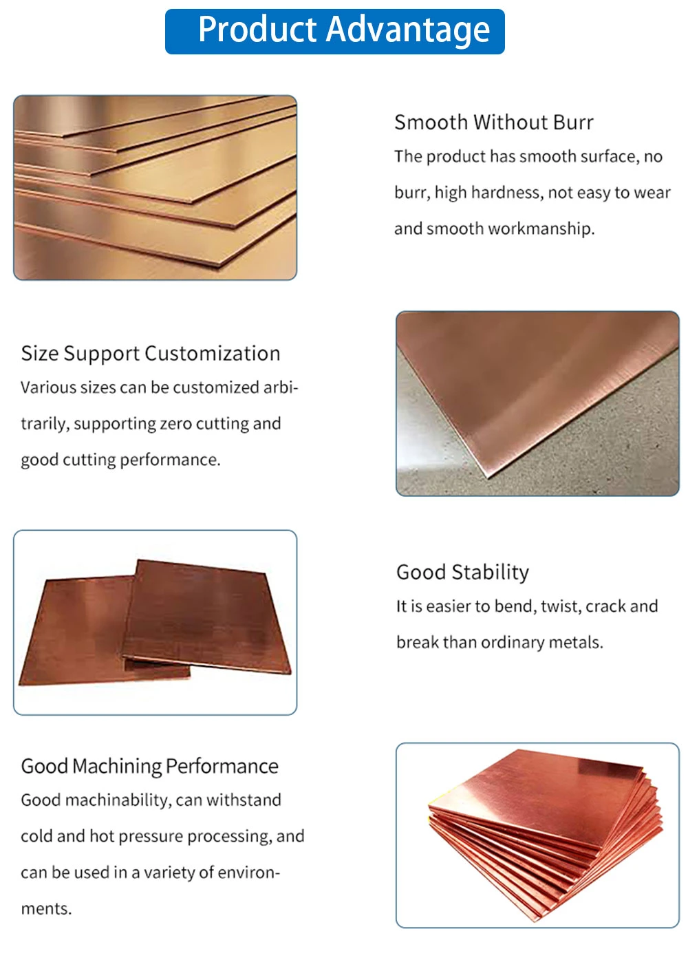 High Strength Copper Clad Steel Sheet, Copper Clad Plate Perfect Surface